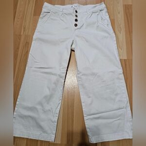 Northern Reflections white button up wide leg crop